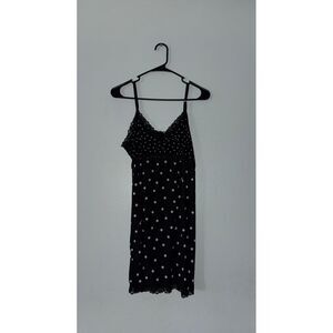 Secret Treasures Black Polka Dot Lace Trim Chemise Sleepwear L/G 12/14 NO FLAWS